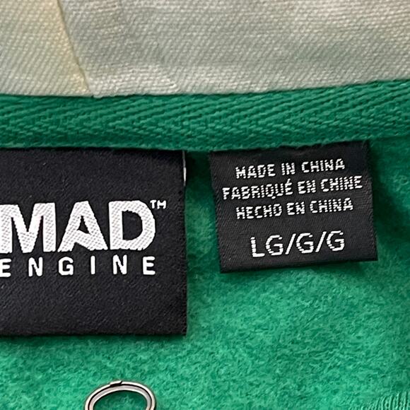 Mad Engine Christmas Tree Shaped Ugly Holiday Hoodie with Star Topper Size L - Picture 3 of 5